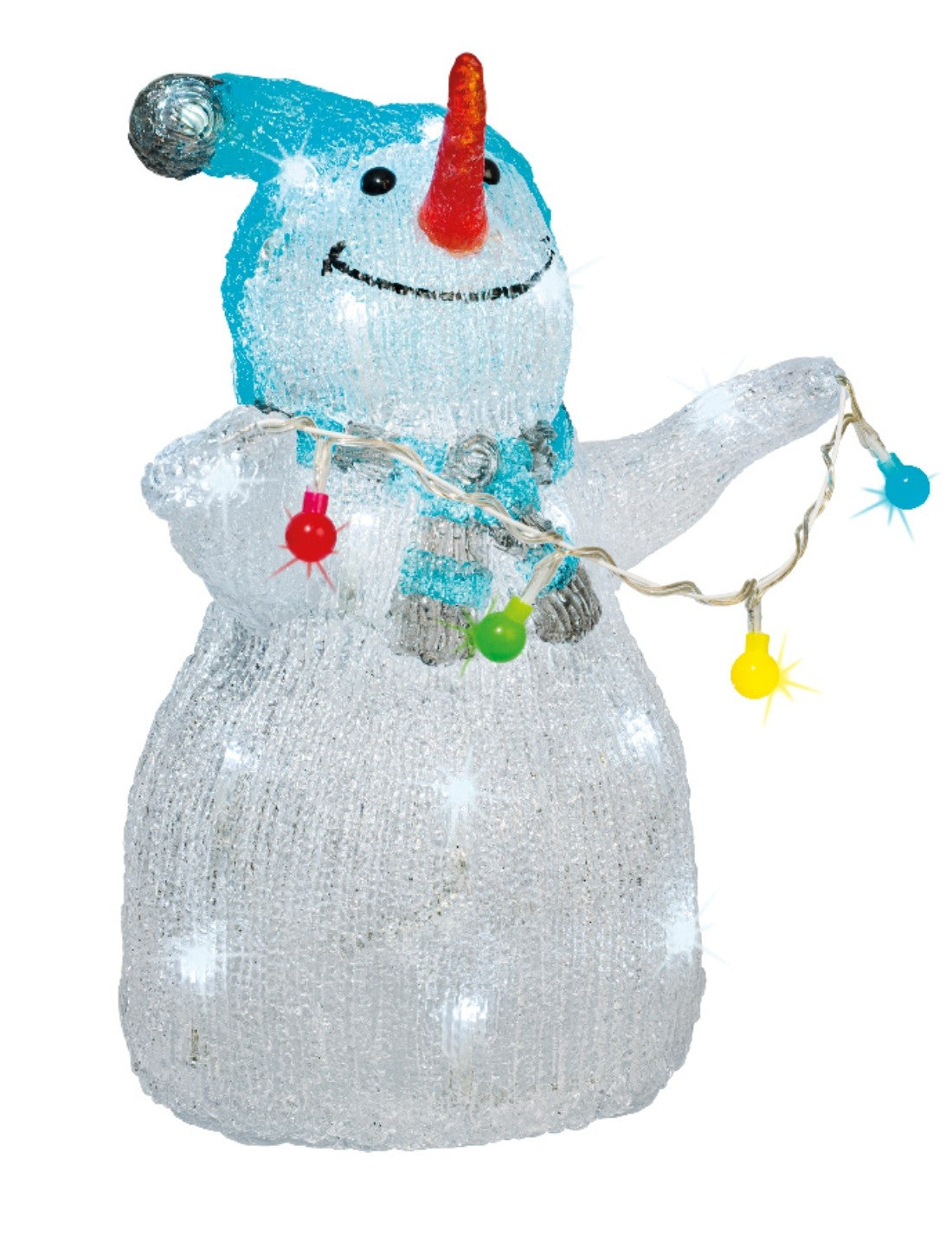 Addobbo Natale Luminoso Pupazzo Di Neve 32cm Assortito