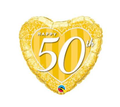 Palloncino Metalfoil Oro Happy 50th 18" 46cm