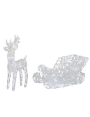 Addobbo Natale Luminoso Renna Con Slitta 88cm