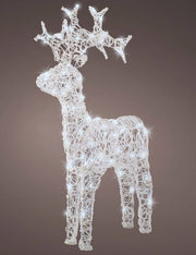 Addobbo Natale Luminoso Renna Luce Bianca Fredda 80 LED h89cm