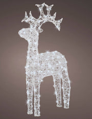 Addobbo Di Natale Luminoso Renna Luce Bianca Fredda 120 LED h116cm