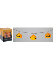 Decorazione Di Halloween Ghirlanda Luminosa Zucche 9 Luci A Batteria 165cm