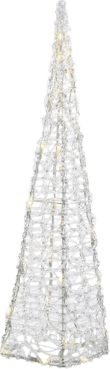 Addobbo Natale Piramide Luminosa 30 LED Luce Bianco Caldo 58cm