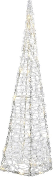 Addobbo Natale Piramide Luminosa 30 LED Luce Bianco Caldo 58cm