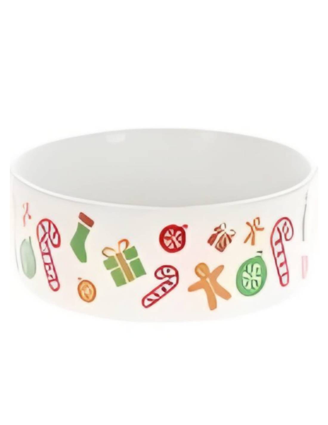 Ciotola Per Cane Bianca Con Decorazioni Natalizie 16cm