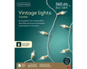 Serie Luci Natale Vintage 360 LED Twinkle 8 Funzioni Luce Calda 36Mt