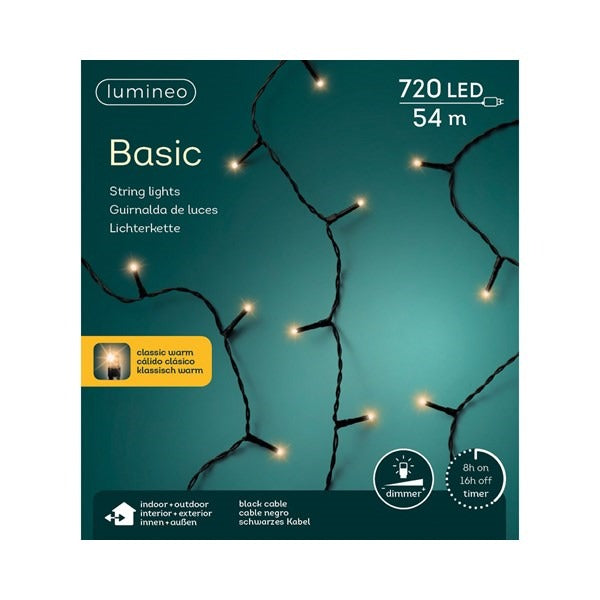 Serie Luci Natale Basic 720 Led 54m Luce Calda
