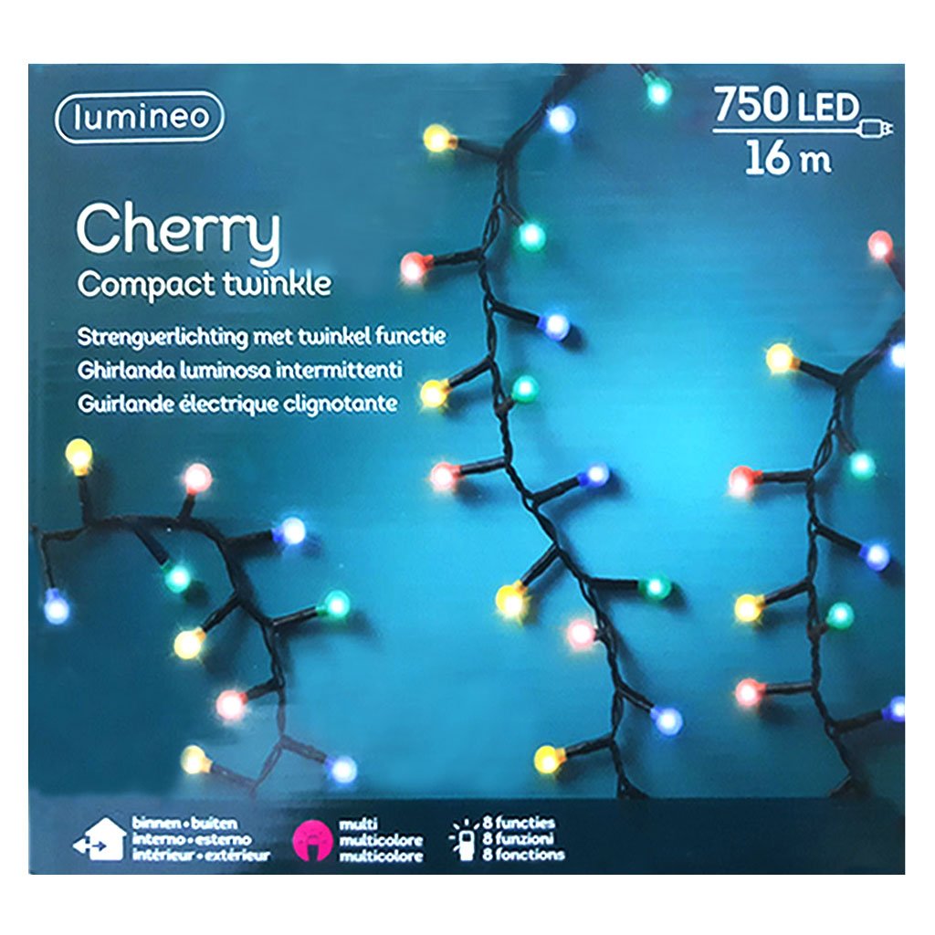Serie Luci Natale Cherry Compact 750 LED Multicolore 16Mt