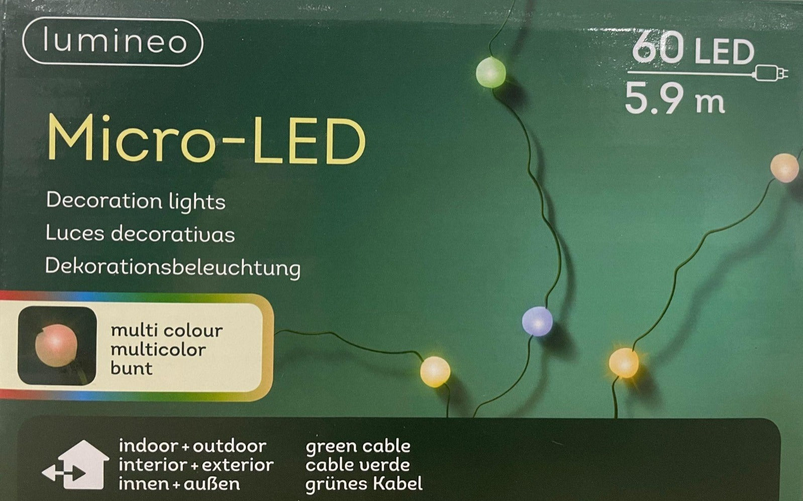 Serie Luci Natale 60 Micro LED Multicolore 5,9Mt