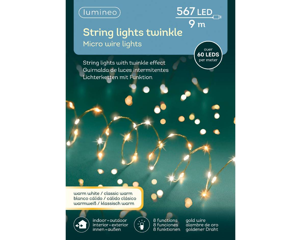 Serie Luci Twinkle 567 Micro-Led Luce Calda 9Mt