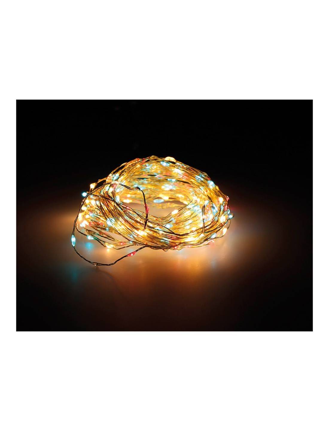 Serie Luci Natale 567 Micro LED Twinkle Multicolore 9mt Filo Oro
