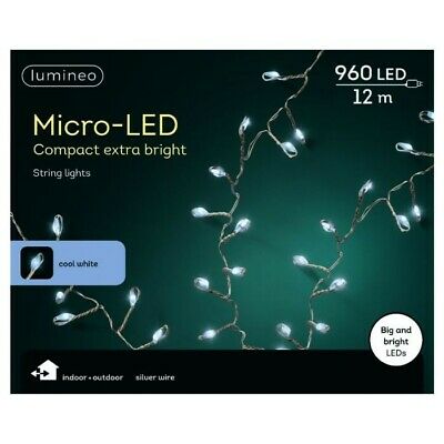 Serie Luci Natale 960 Micro LED Compact Extra Luce Fredda 12Mt