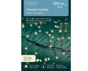 Serie Luci Natale Cluster Twinkle 480 Micro Led 8 Funzioni Luce Calda 3Mt