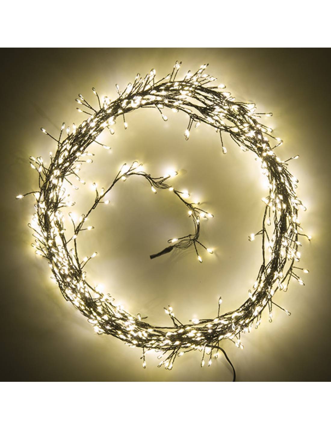 Serie Di Luci Natale Ghirlanda Bianco Caldo Con Cavo Nero 960 LED Prodotto Assortito
