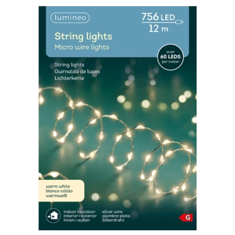 Serie Luci Natale 756 Micro-Led Luce Calda 12Mt Twinkle