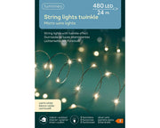 Serie Luci Twinkle 480 Micro-Led Luce Calda 24Mt
