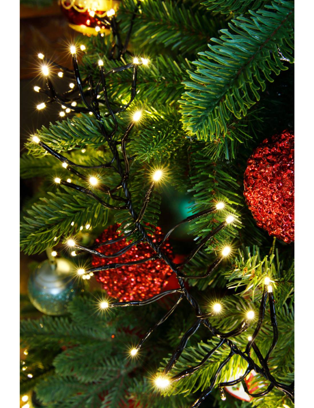 Set Di Luci Natale Cluster Twinkle Bianco Caldo 600 LED 6m