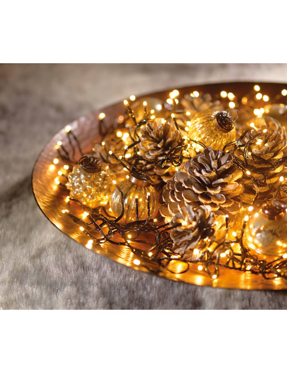 Set Di Luci Natale Cluster Twinkle Bianco Caldo 600 LED 6m