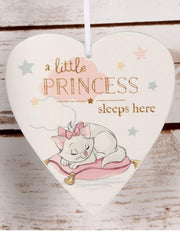 Targa In Legno Cuore Little Princess Sleep Here Con Nastro Disney Accessorio Cameretta