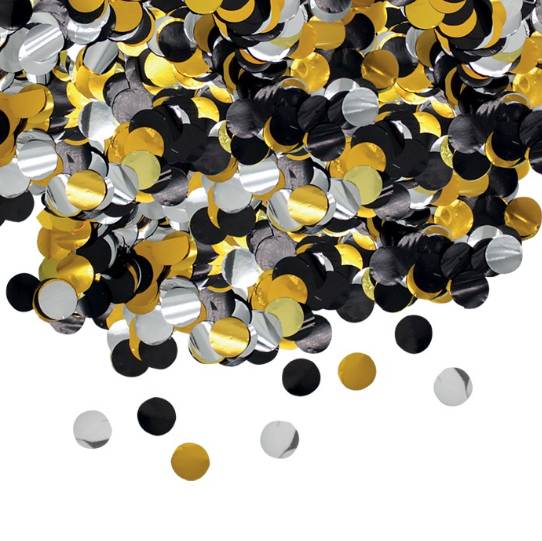 Coriandoli Foil Oro Argento e Neri 2cm 50gr