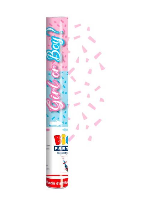 Cannone sparacoriandoli Baby Girl or Boy? Gender Reveal Rosa 30cm