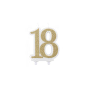 Candeline Di Compleanno Numero 18 Oro Glitter