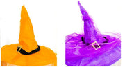 Cappello Da Strega Colori Assortiti Con Cintura Costume Halloween 45cm