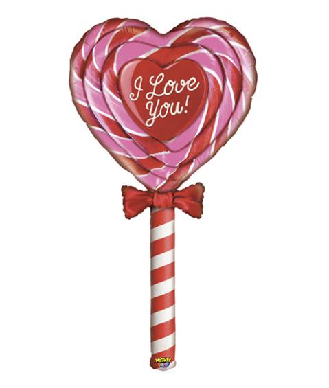 Palloncino Sagomato Cuore Lollipop "I Love You" 60"
