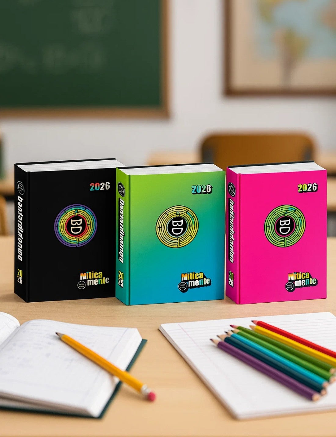 Diario Scuola 16 Mesi Datato 2025/2026 Bastardi Dentro Color New