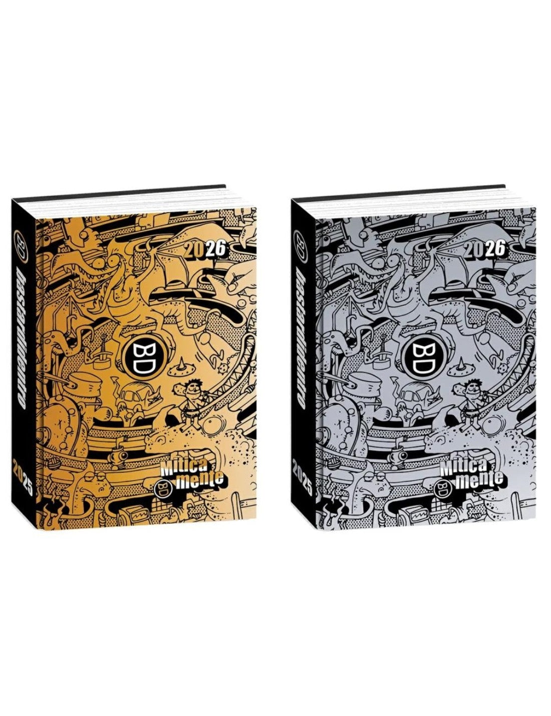 Diario Scuola 16 Mesi Datato 2025/2026 Bastardi Dentro Gold And Silver