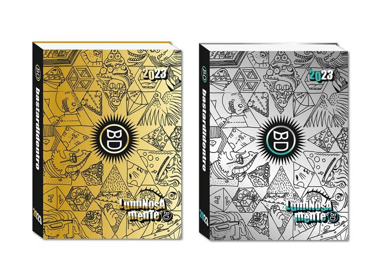 Diario Scuola Bastardidentro Luminosamente Oro E Argento 13x17cm 2022/23