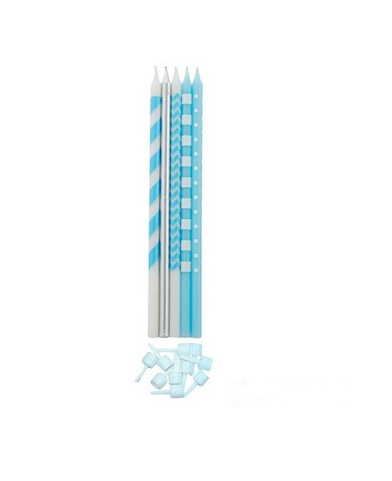 Candeline Di Compleanno In Cera Mezzo Stelo Celesti Varie Fantasie 10pz