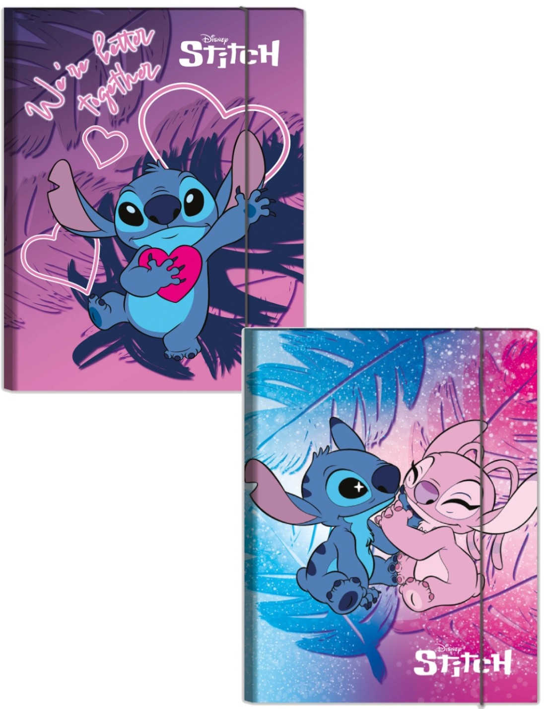 Cartellina Con Elastico 3 Lembi Disney Stitch E Angel