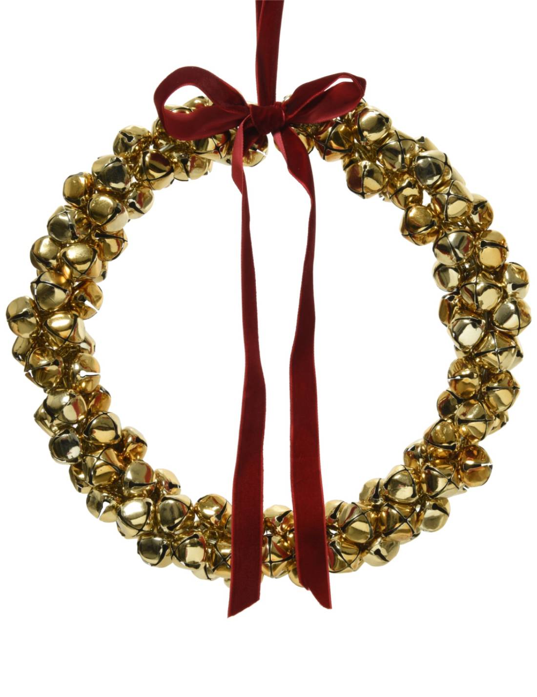 Addobbo Di Natale Ghirlanda Campanelle Oro 25cm