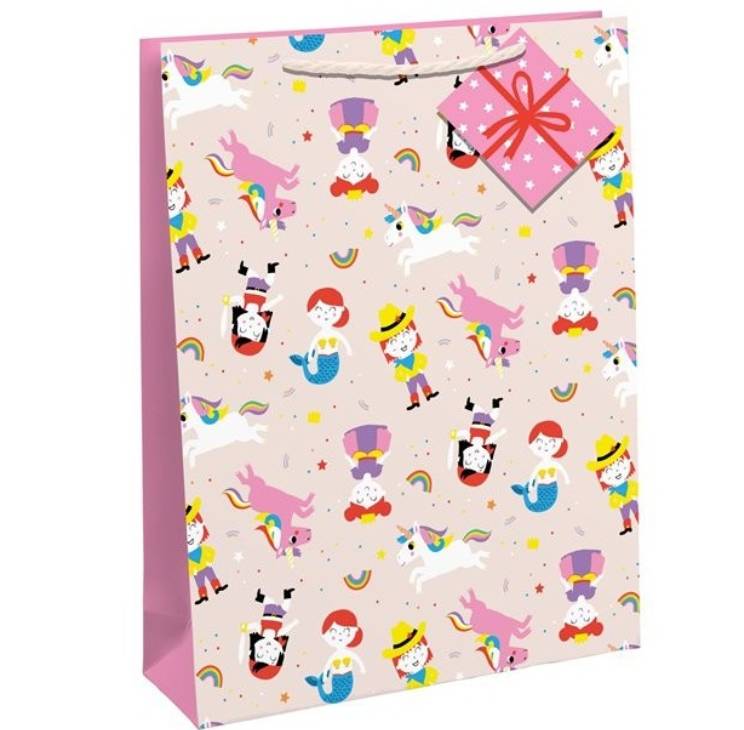 Busta Regalo Compleanno Rosa Tema Fiabesco