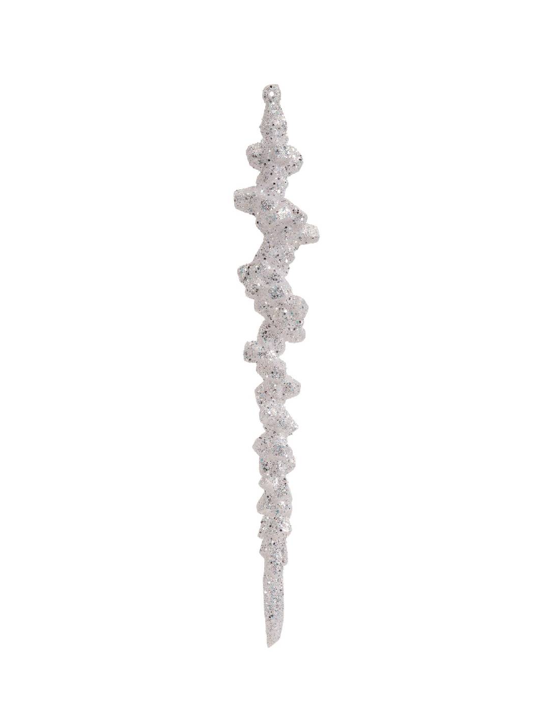 Decorazione Di Natale Stalattite Glitter h25cm Prodotto Assortito