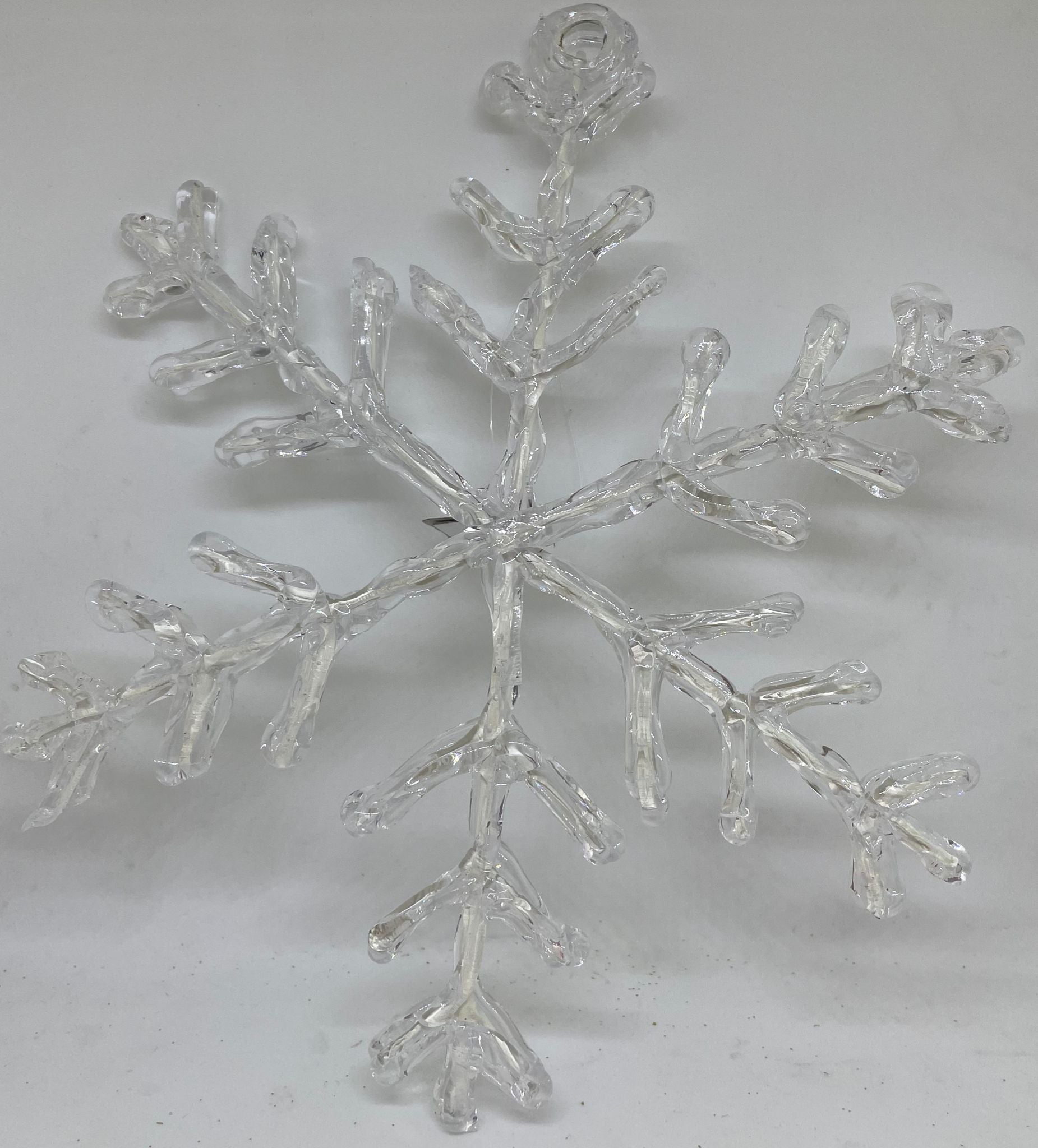 Addobbo Albero Di Natale Fiocco Di Neve Trasparente 18cm