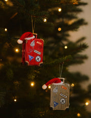 Addobbo Albero Di Natale Valigia Con Cappello 11cm