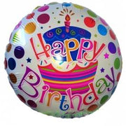 Palloncino Metalfoil Happy Birthday Torta Multicolore 18" 46cm