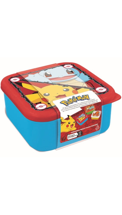 Set 3 Porta Pranzo in Plastica Pokémon