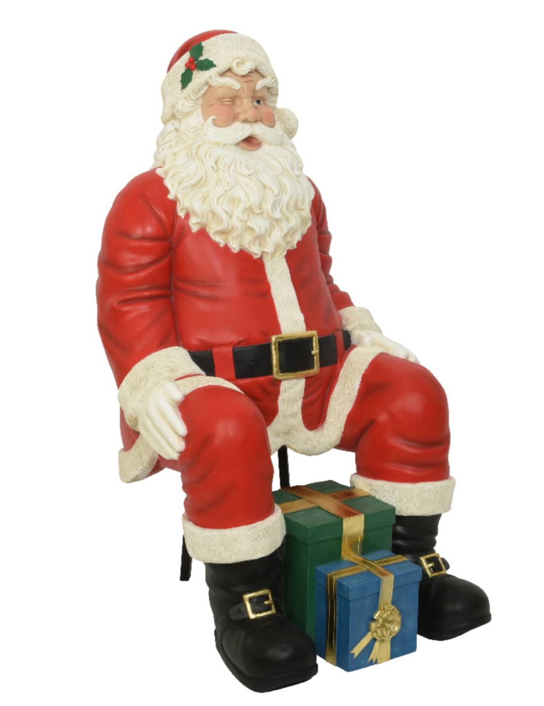 Decorazione Di Natale Babbo Natale Seduto h137cm