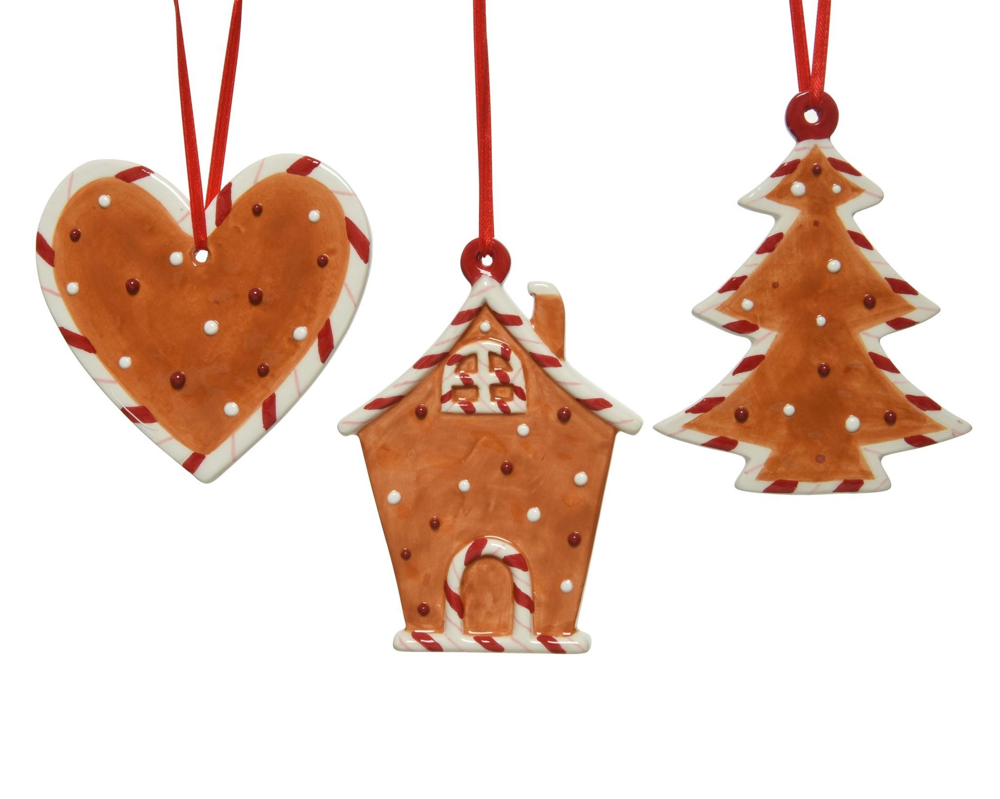 Addobbo Albero Natale Di Pan Di Zenzero In Ceramica Figure Assortite 12cm