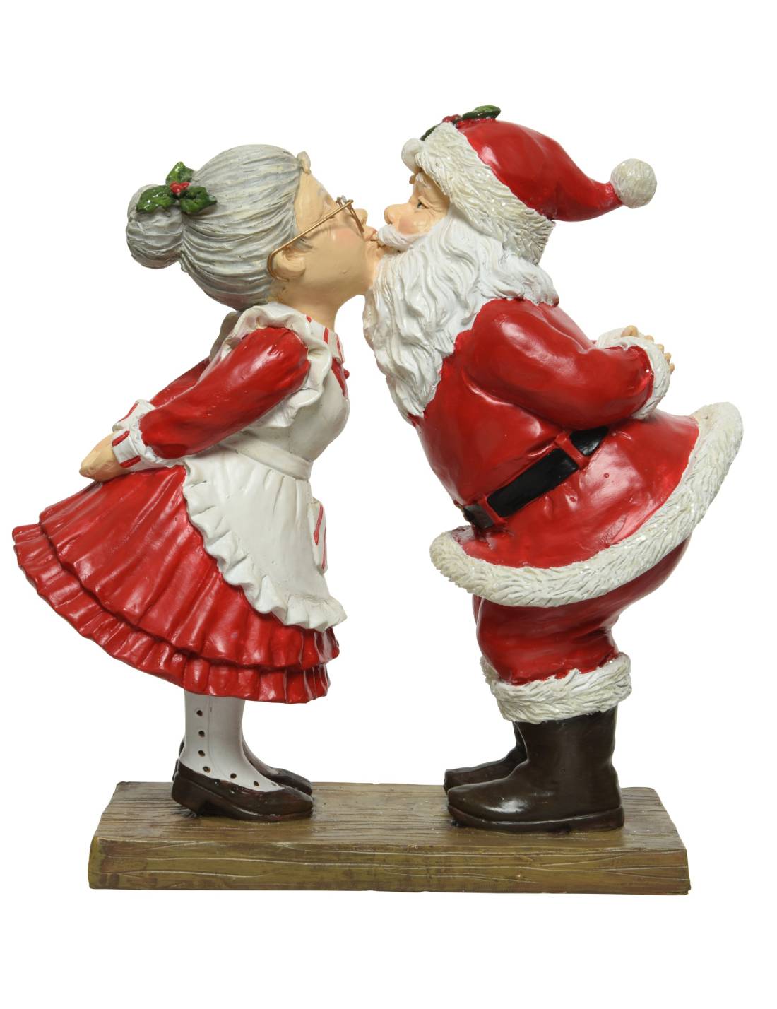 Addobbo Di Natale Babbo E Mamma Natale Che Si Baciano 18cm
