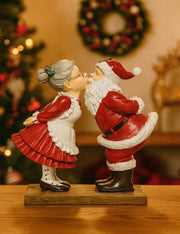 Addobbo Di Natale Babbo E Mamma Natale Che Si Baciano 18cm