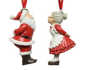 Addobbo Albero Di Natale Babbo E Mamma Natale Che Si Baciano 10cm