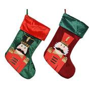 Calza Befana Epifania Schiaccianoci Verde E Rossa 45cm
