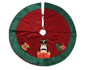 Tappeto Copribase Albero Rosso E Verde Con Schiaccianoci 90cm