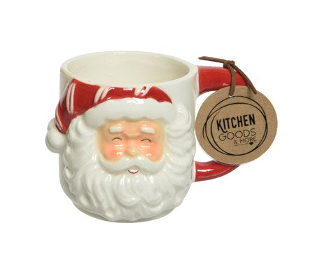 Tazza Natalizia Volto Babbo Natale In Ceramica 14cm