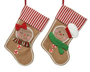 Calza Befana Epifania Facce Omini Pan Di Zenzero 52cm