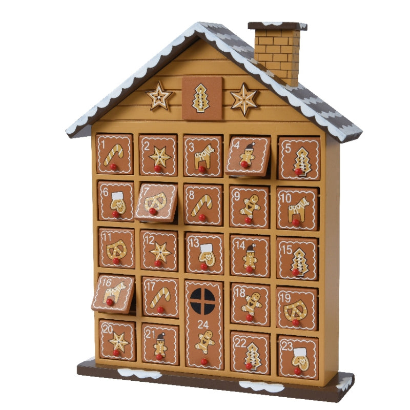 Addobbo Natale Casa di Marzapane Calendario Avvento 25x32cm